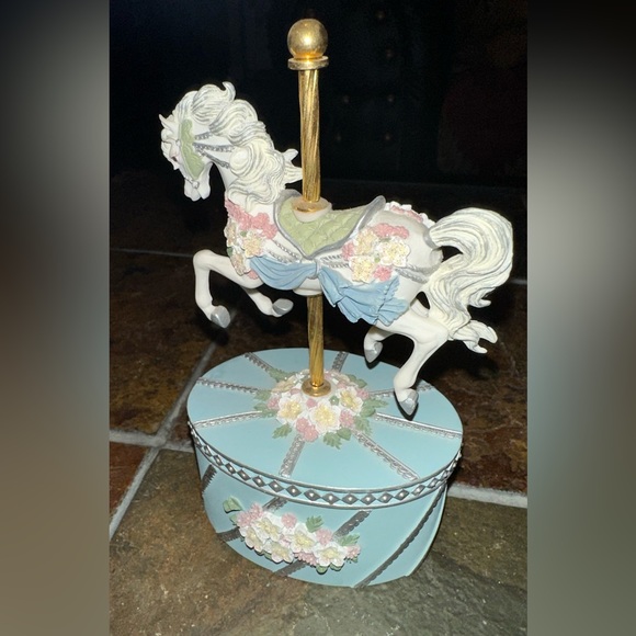 San Francisco Music Box Blue Carousel Trinket Box - Picture 3 of 7